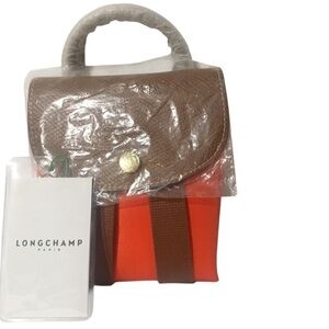 Authentic NWT Longchamp Brown and Red Backpack M